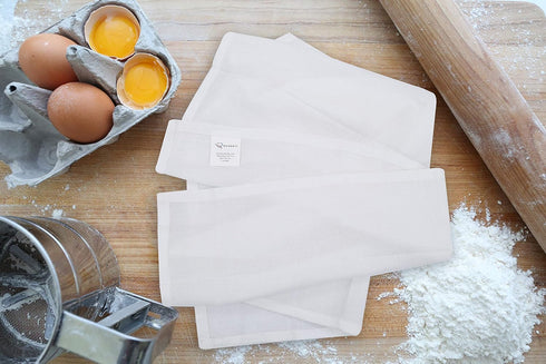 24 Pack 28x28 Inch, 100% RUVANTI Flour Sack Towels Cotton Tea Towel, Reusable, Machine Washable, Absorbent BarTowels