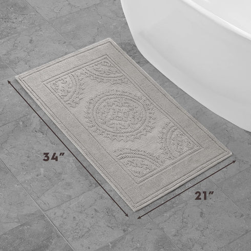 Jean Pierre New York Cotton StoneWash Medallion Bath Rug, 21x34 in., Grey