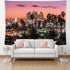feelacle Los Angeles City Skyline Tapestry, 80" X 60" Downtown Landscape Wall Hanging for Bedroom Living Room