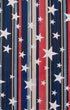 Elrene Home Fashions Patriotic Stars on Red, White, Blue and Black Wood Grain Stripes Vinyl Flannel Back Tablecloth,