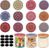 Uiifan 12 Pcs Yogurt Jar Lids Reusable Bamboo Wooden Mandala Pattern Lids
