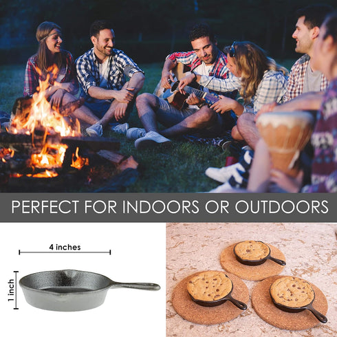 Heavy Duty Pre Seasoned Mini Cast Iron Skillet Set of 3, Oven Safe Cooker, Black by Reliant Outdoor