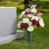 FloraCraft Affinity Green Plastic Cemetery Vase with Permanent Spike, 4.4 inch x 12.75 inch
