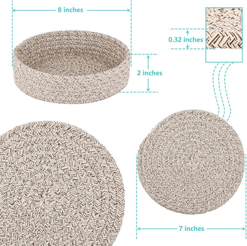 Trivets for Hot Dishes, Pots and Pans, Heat Resistant Mat with Storage Basket, Pot Holders for Kitchen, Farmhouse Decor