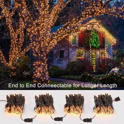 ODEETRONIC Twinkle String Lights, 21.63ft 100 Count Incandescent Brown Christmas Lights for Indoor Outdoor Decor