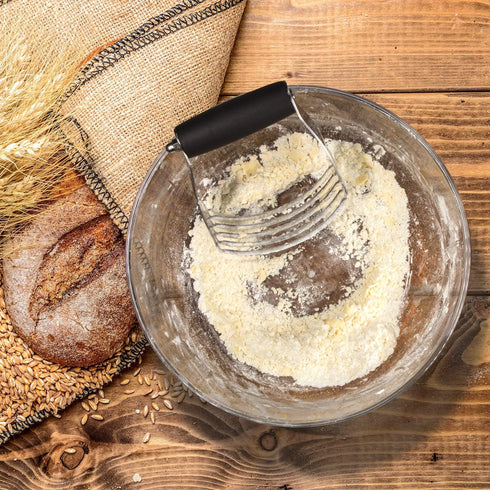 ALLTOP Pastry Shortening Blender Cutter - Stainless Steel Dough Masher for Baking, Almond, Hand Kitchen Tool