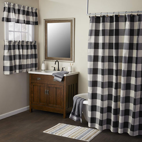SKL Home Grandin Curtain Valance, Black/Natural, 58" x 13"
