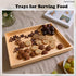 YACEYACE 15"x10"x1.5" Serving Tray Decor, Medium Bamboo Serving Tray for Bed, Home Decor, Food Tray for Coffee Table