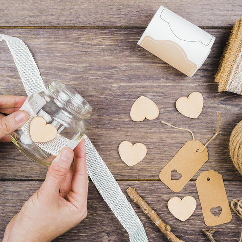Kate Aspen Wooden Hearts for Guest Book, Set of 75 Wedding Guestbook Alternative Drop Box Hearts