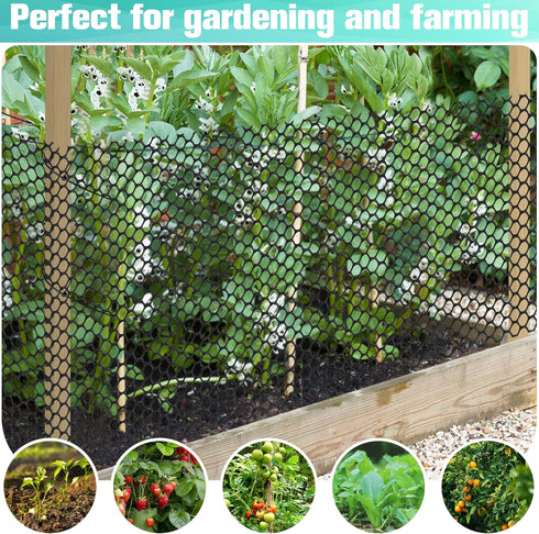 Miuwauer 15.7IN 50FT 0.3IN 50 Plastic Mesh Fence Sheet x - Opening Plastic Chicken Wire Netting Roll Durable for Dogs