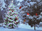 BANBERRY DESIGNS Lighted Christmas Tree & Cardinal Birds LED Canvas Print - Snowy Winter Scene Wall Art