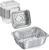 Fit Meal Prep 50 Pack Small Aluminum Foil Pans with Clear Lids, 1 lb 5 x 4” Disposable Baking Pans