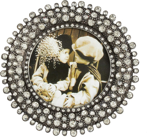 SARO LIFESTYLE Round Jeweled Photo Frame