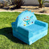 Cozy Dinosaur Kids Sofa Bed with Removable Washable Cover & Magic-Tape Backrest Foldable Toddler Chair, Crystal Velvet