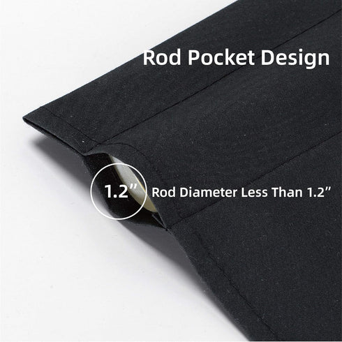 Easy Home 2 Panels Blackout Tier Curtain - Rod Pocket for Kitchen, Bathroom, Living Room, Light Blocking for Small