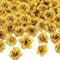 Syhood 100 Pieces Gold Artificial Roses Head Bulk, Small Silk Fake Rose Buds for Decoration and DIY Crafts