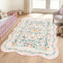 Pink Floral Rug 5X7 for Girls Bedroom or Nursery, Scalloped Washable Non-Slip
