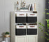 DECOMOMO Cubby Storage Bins, Fabric Storage Cubes for Kallax Shelves with Handles (Black and White, Kallax - 15"L X