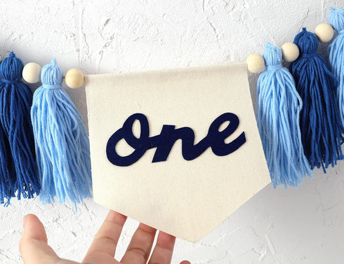 1st 1st High Chair Banner Birthday Boy - One High Chair Banner,Boy Tassel Garland,Boho Birthday Decor,Tassel And Canvas