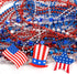 120PCS 4th Moon Boat of July Accessories Necklaces: Blue White and Red Beads Bulk, Patriotic Party Independence