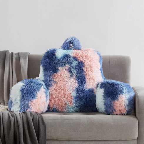 Jillche Bed Fluffy Fur Reading Pillow for Adults & Kids Unisize, Stylish Back Pillow for Bed Sitting Up, Bed Chair