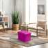 17 inch AmasSmile Storage Ottoman Foot Rest Stool, Velvet Footstool Bench, Hot Pink Short Ottomans Stool, Small Folding