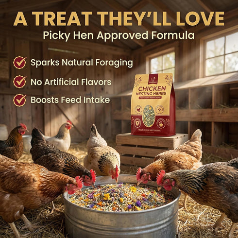 LUMERAM 21oz 100% Premium Chicken Nesting Herbs Organic Nesting Chicken Herbs for Laying Hens Coop Bedding Freshener