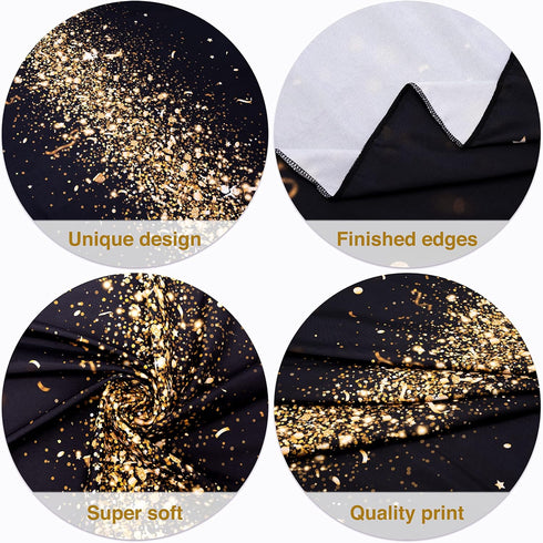 Decor365 9x5 ft Fabric Champagne Gold Tablecloth for Black Gold Party Decoration, Graduation, and Birthday Celebrations