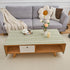 2060 Inches Rectangular Coffee Table Covers for Living Room Striped Embroidered Tablecloth Linen Coffee Table Cloth