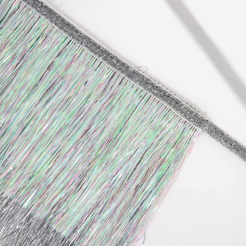 Meri Meri Silver Iridescent Tinsel Fringe Garland (Pack of 1)