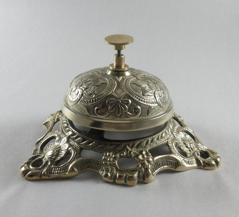 Upper Deck Ornate Solid Brass Hotel Counter Bell