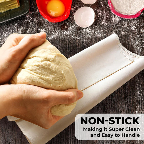 Orblue Bakers Couche and Proofing Cloth - 100% Cotton Fabric for Bread Dough Baking, Extra Large 45 x 26 Inches
