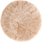 uxcell Faux Fur Round Rug, Fluffy Area Mat, 3 x 3 Feet Khaki, Fluff Rugs for Bedroom Floor Sofa Living Room