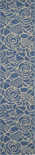 SAFAVIEH Courtyard Collection 2' x 3'7" Blue/Beige CY5141C Waterproof Indoor/Outdoor Easy-Cleaning Accent Rug for Patio