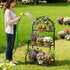 2 VGMiu Tier Plant Stand Indoor Outdoor, Metal Plant Display Stand Plants Shelf Rack for Multiple Plants, Black Flower