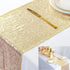 ShinyBeauty 12" x 108" Light Gold Sequin Table Runner | Elegant Dining