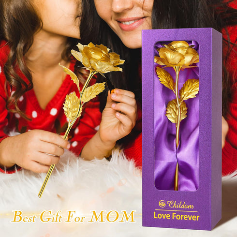 Childom Gold Rose Birthday Gifts for Women - Christmas Present for Mom, Wife, Grandma, Daughter, Women