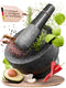 ChefSofi Mortar and Pestle Set - Black Polished Exterior - 6 inch