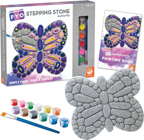MindWare Paint Your Own Stepping Stone Butterfly, Rock Painting Kit, Stepping Stones
