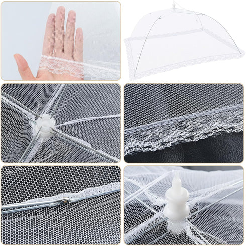 (6 Pack) ESFUN Food Net Covers for Outside, 17"x 17" Large Outdoor Mesh Screen Tents for Picnics