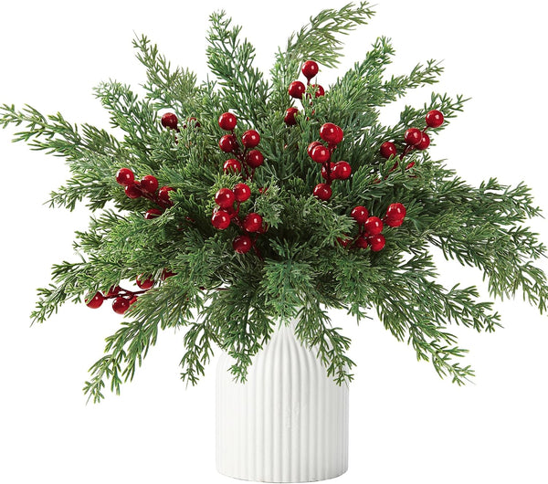 Sggvecsy 45 Pcs Artificial Pine Branches Fake Evergreen Norfolk Pine Picks Artificial