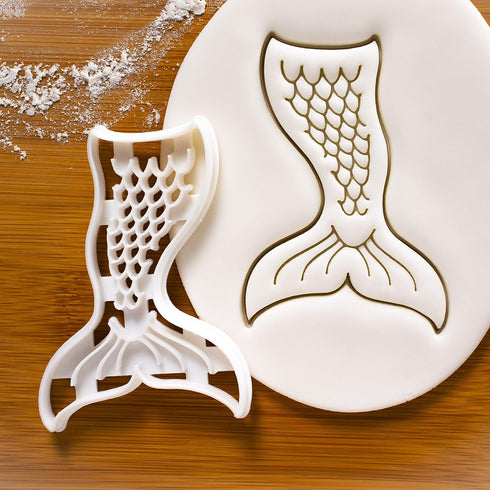 Set of 2 Mermaid Cookie Cutters, Designs: Sunset and Tail, 2 Pieces - Bakerlogy