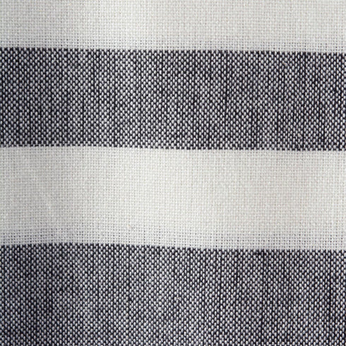 100% Cotton Decorative Turkish Fouta Towel, Soft & Absorbent with Twisted Fringe - Black Stripe