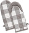 DII Buffalo Check Kitchen Collection, Classic Farmhouse Kitchen Set, Gray & White Oven Mitt, 2 Piece