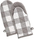 DII Buffalo Check Kitchen Collection, Classic Farmhouse Kitchen Set, Gray & White Oven Mitt, 2 Piece