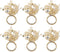 DII Christmas Thanksgiving Holiday Tabletop Décor - Decorative Napkin Ring Holder Set, 6 Piece, 1.5" Diameter, Gold