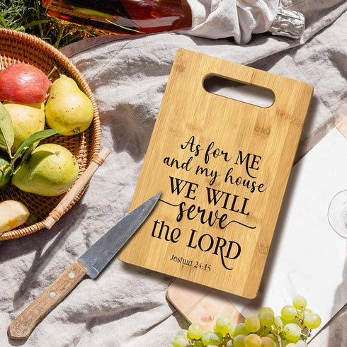 Christian Gifts For Women, As For Me And My House We Will Serve Bamboo Cutting Board Decor