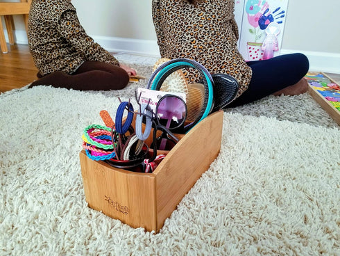 Natural Bamboo Organizer, Kitchen Counter Utensil Storage, Home Office Desk Caddy, Living Room Remote Holder
