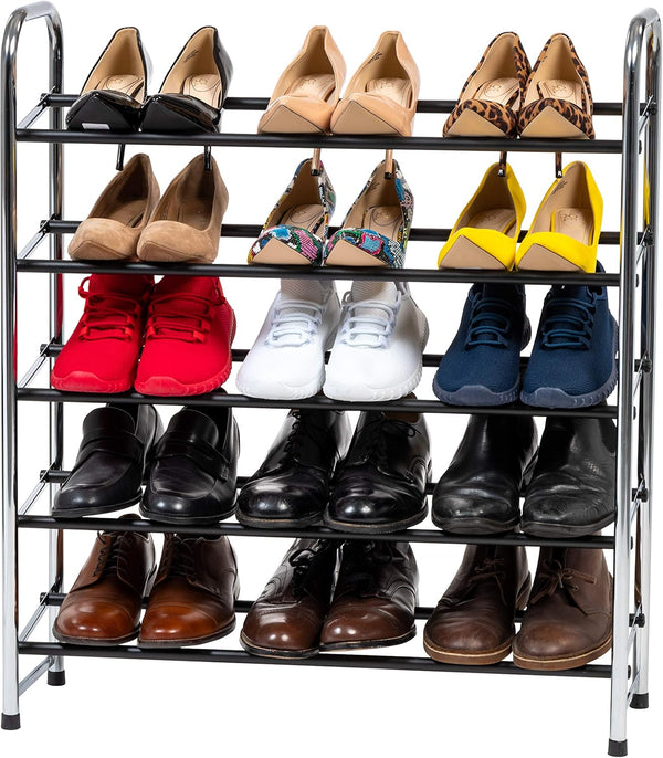 IRIS USA 5-Tier Shoe Rack, Up to 15 Pairs, Shoe Organizer for