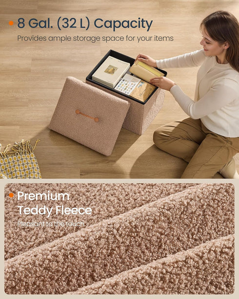 12.2 16.1 12.2 Inches, 286 lb, ULSF094K01 SONGMICS Small Folding Storage Ottoman, Foot Rest Stool, x x Ottoman